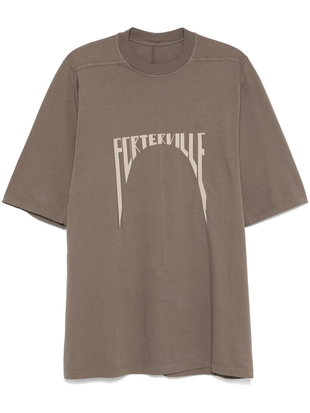 Rick Owens logo刺绣T恤 - 褐色