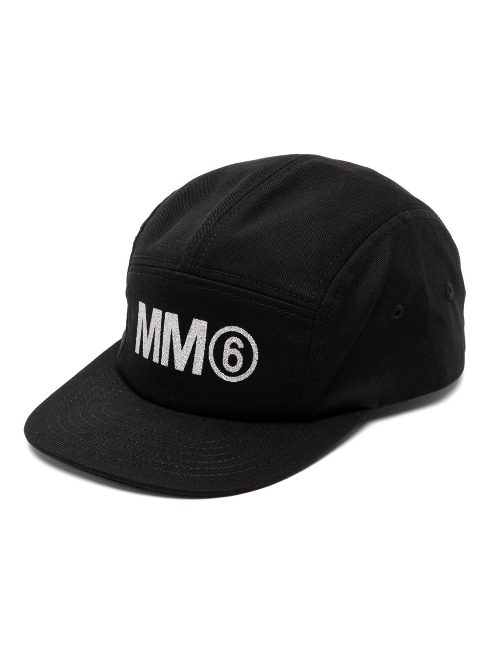 MM6 Maison Margiela Kids logo印花棒球帽 - 黑色