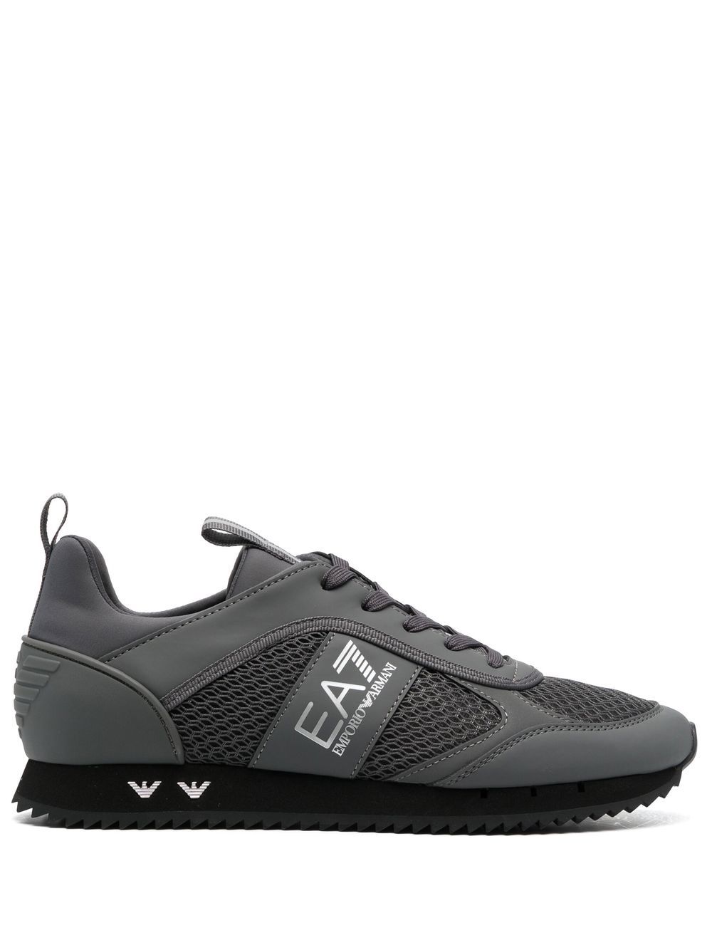 Ea7 Emporio Armani Cordura logo印花拼接运动鞋 - 灰色