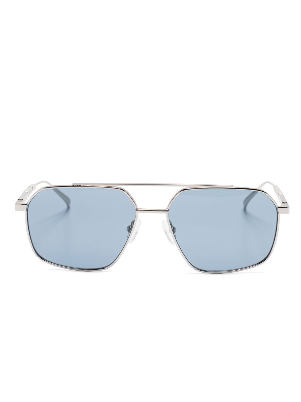 Alexander McQueen Eyewear 飞行员镜框太阳眼镜 - 银色