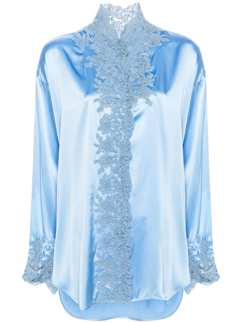 Ermanno Scervino 蕾丝细节衬衫 - 蓝色