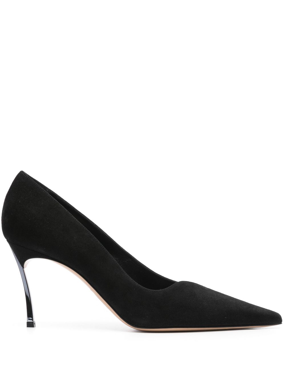 Casadei Superblade 绒面皮高跟鞋（9厘米） - 黑色