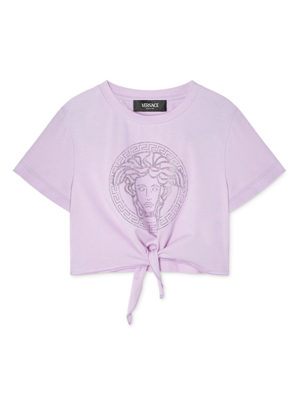 Versace Kids Medusa Head 旋褶细节T恤 - 紫色
