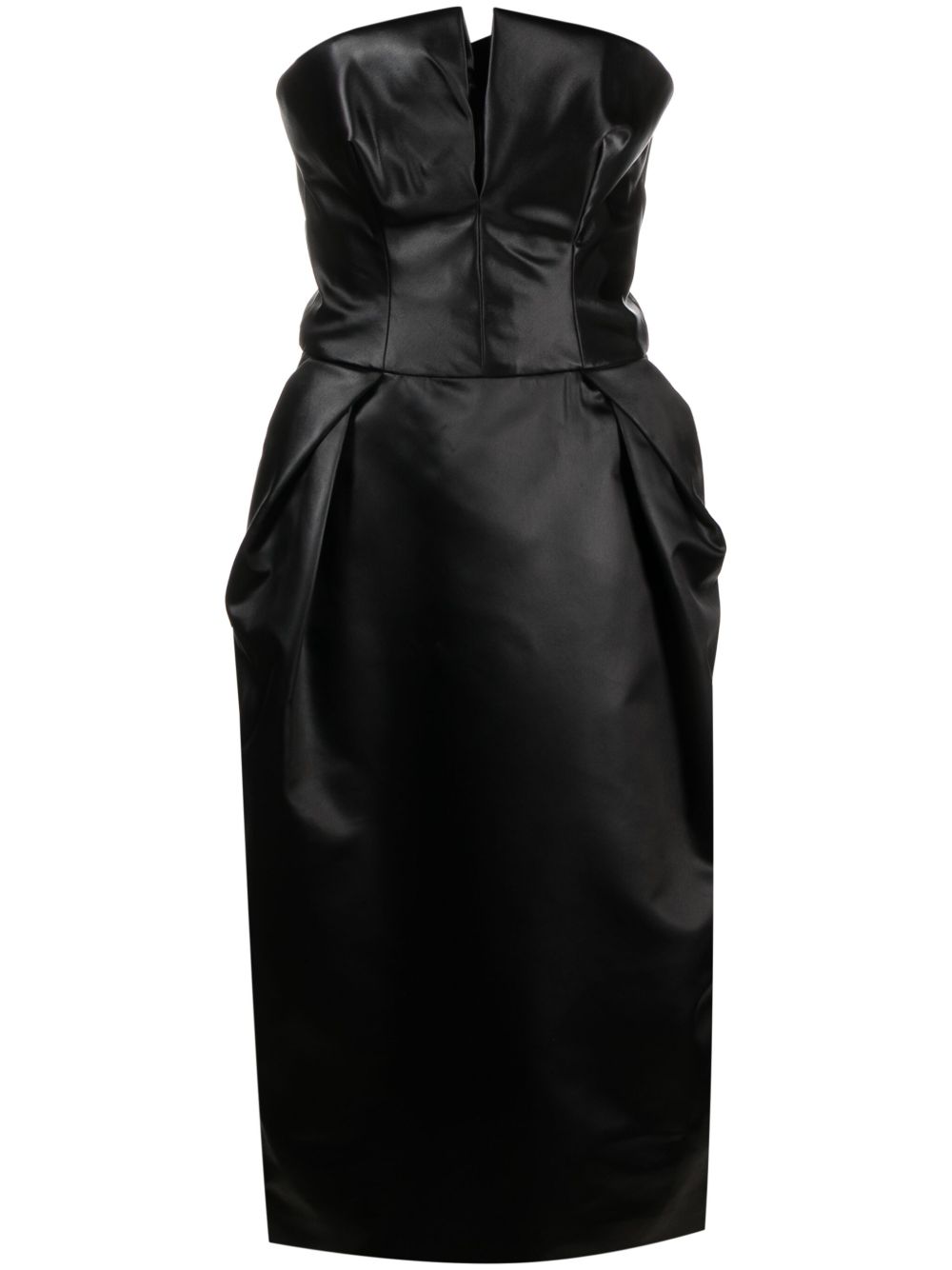 Maison Martin Margiela Pre-Owned 露肩中长连衣裙（2023典藏款） - 黑色