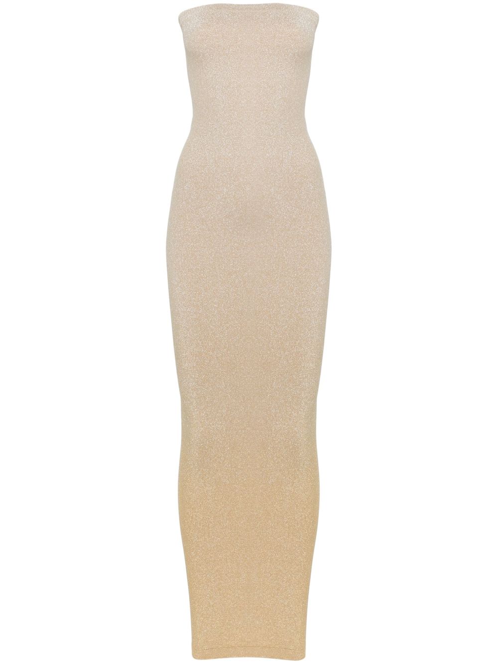 Wolford 褪色金银丝直筒连衣裙 - 金色