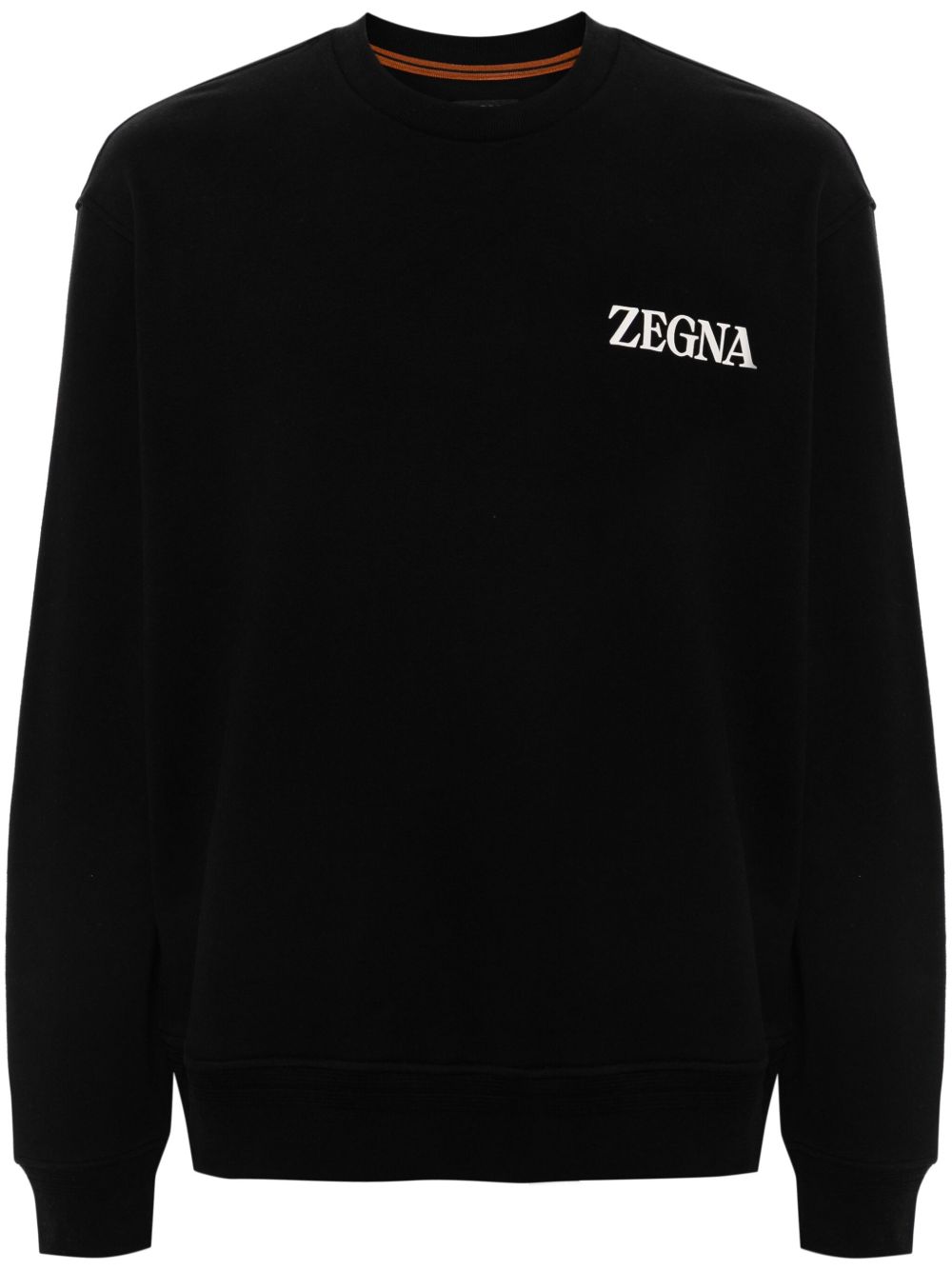 Zegna logo贴花卫衣 - 黑色