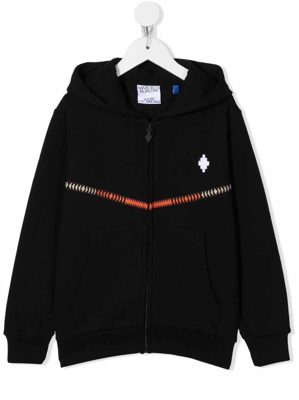 Marcelo Burlon County Of Milan Kids logo织带细节连帽衫 - 黑色