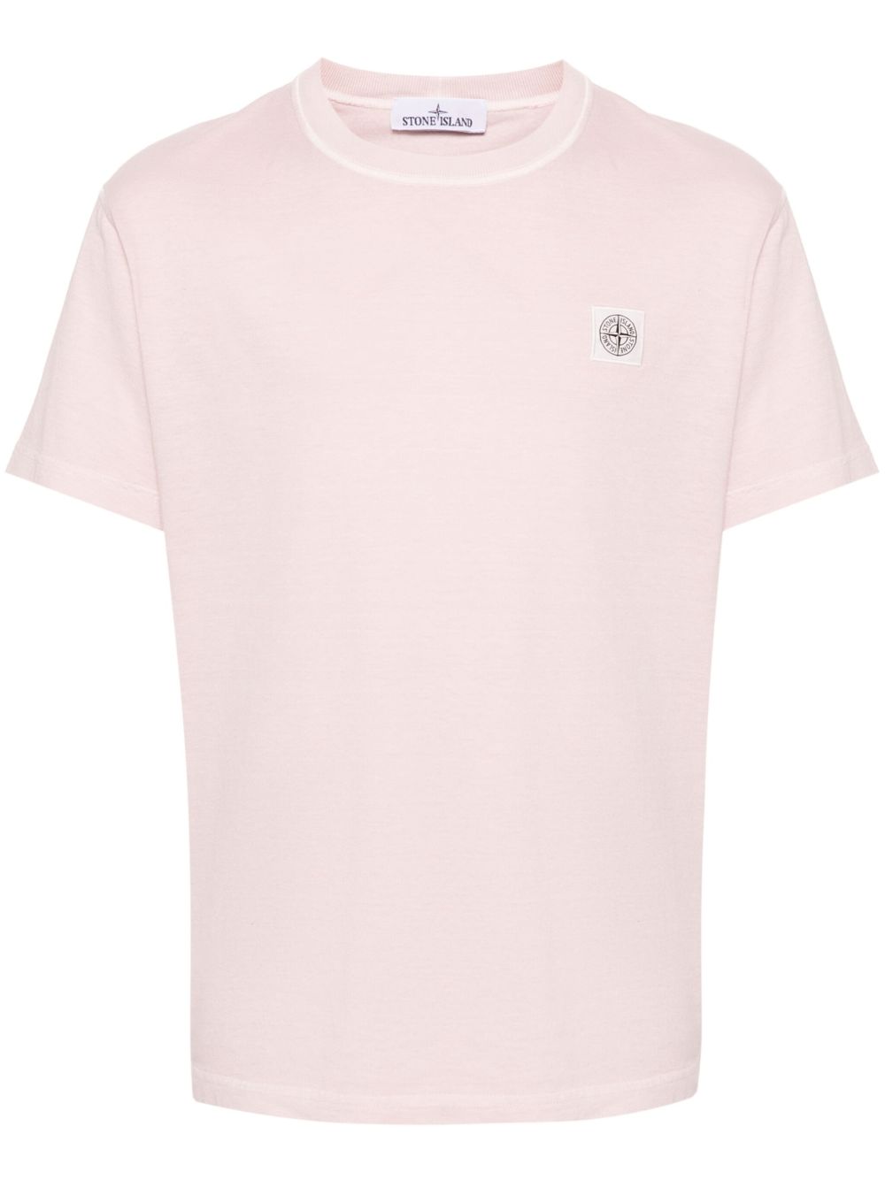 Stone Island 平纹针织棉T恤 - 粉色