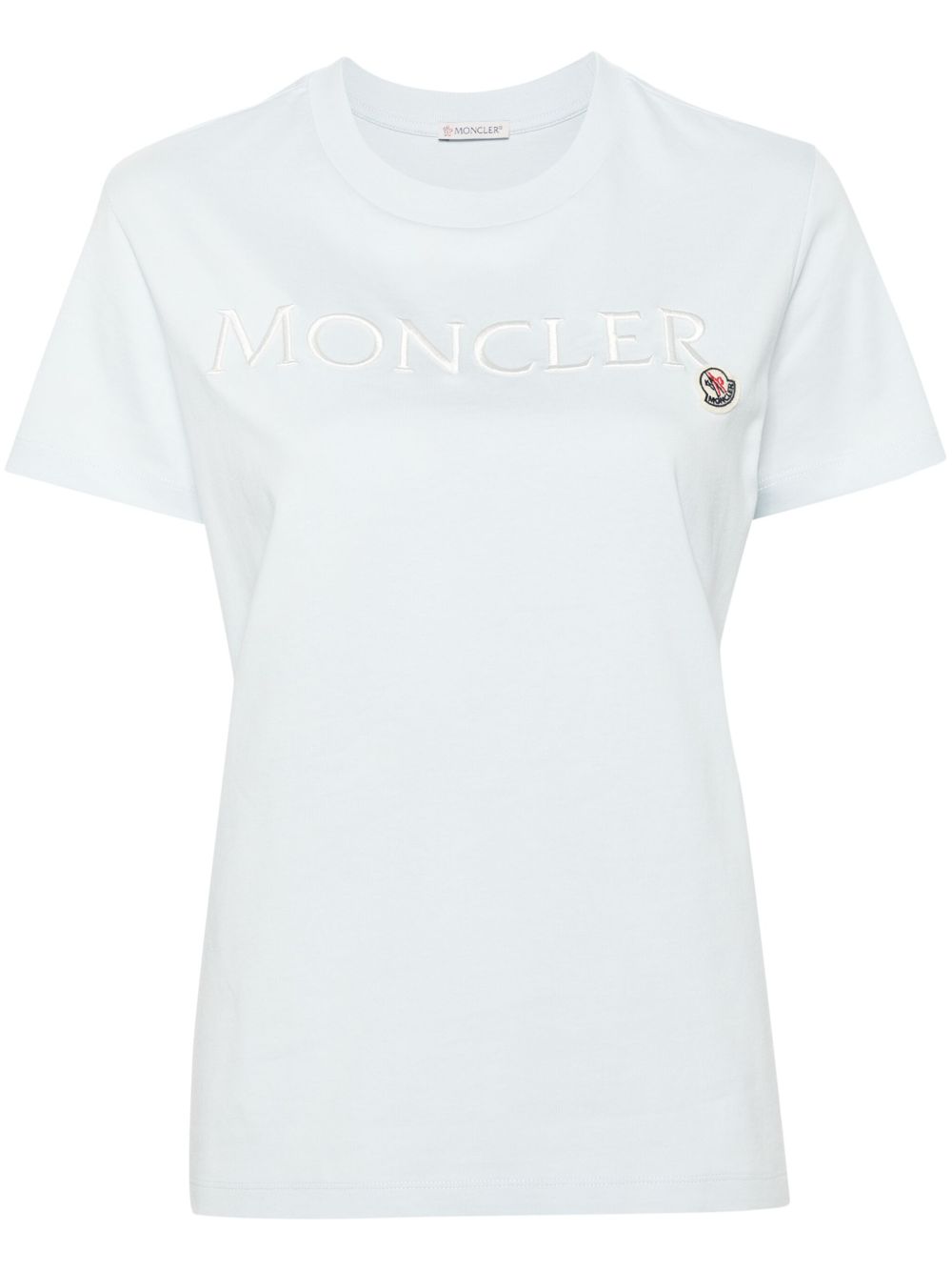 Moncler logo刺绣T恤 - 蓝色