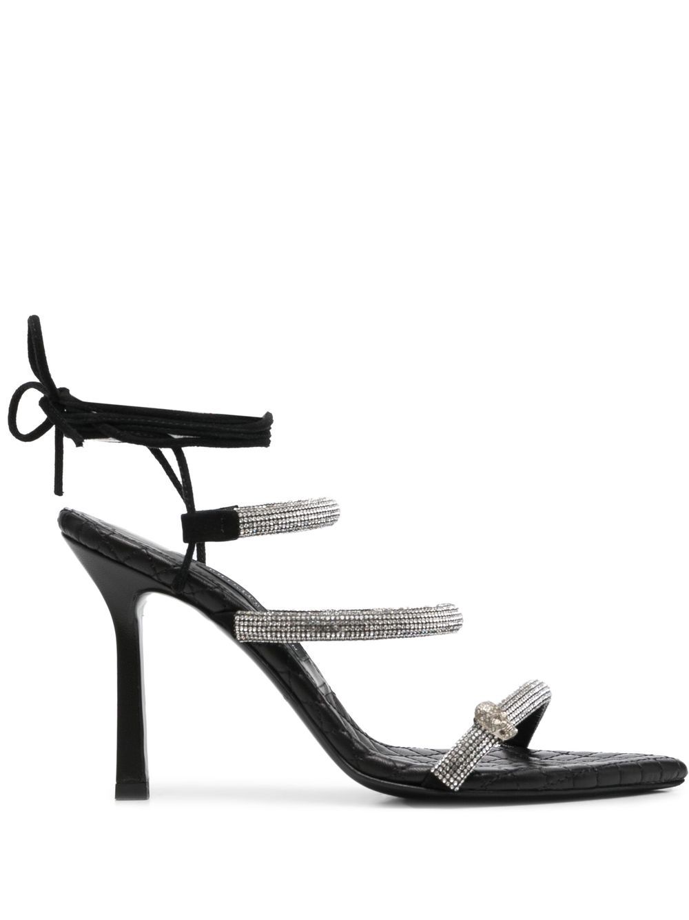 Philipp Plein 晶饰袢带凉鞋 - 黑色