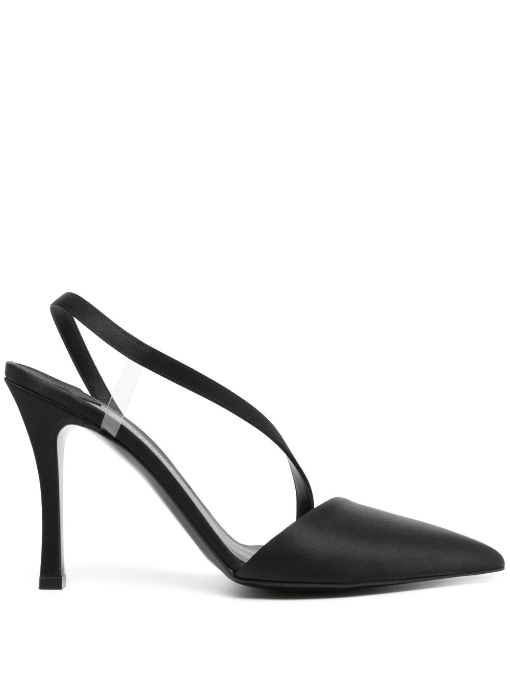 Stella McCartney Stella Iconic D'Orsay 缎面高跟鞋 - 黑色