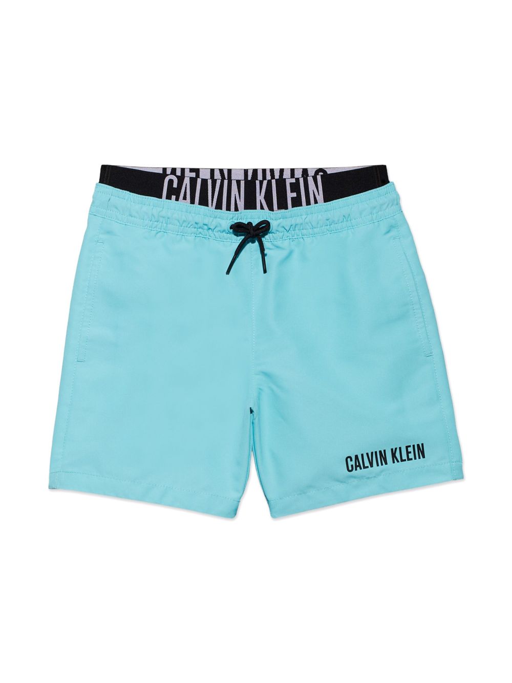 Calvin Klein Kids logo印花泳裤 - 蓝色