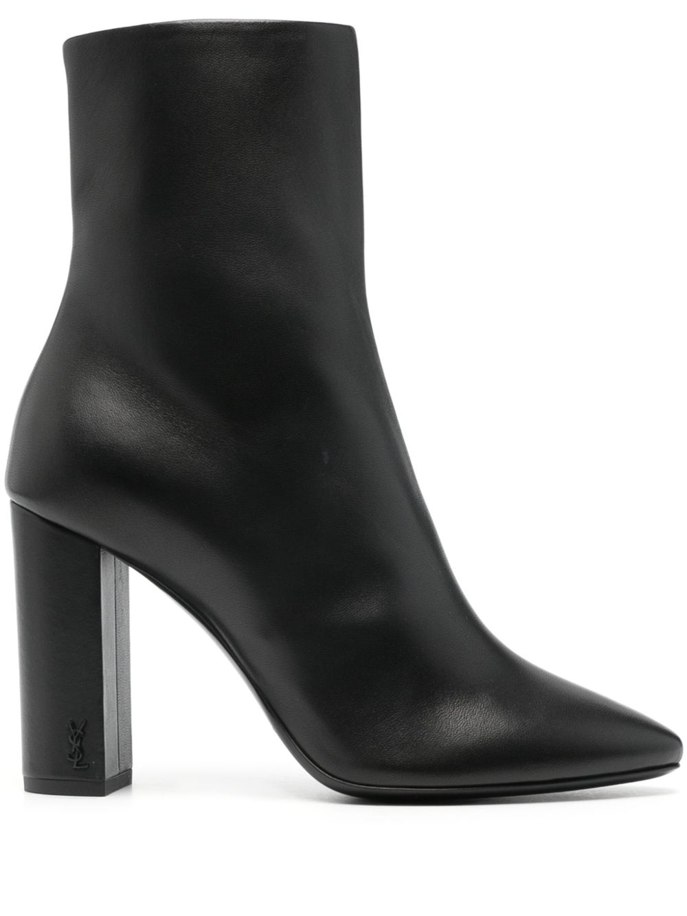 Saint Laurent Lou 高跟皮靴 - 黑色