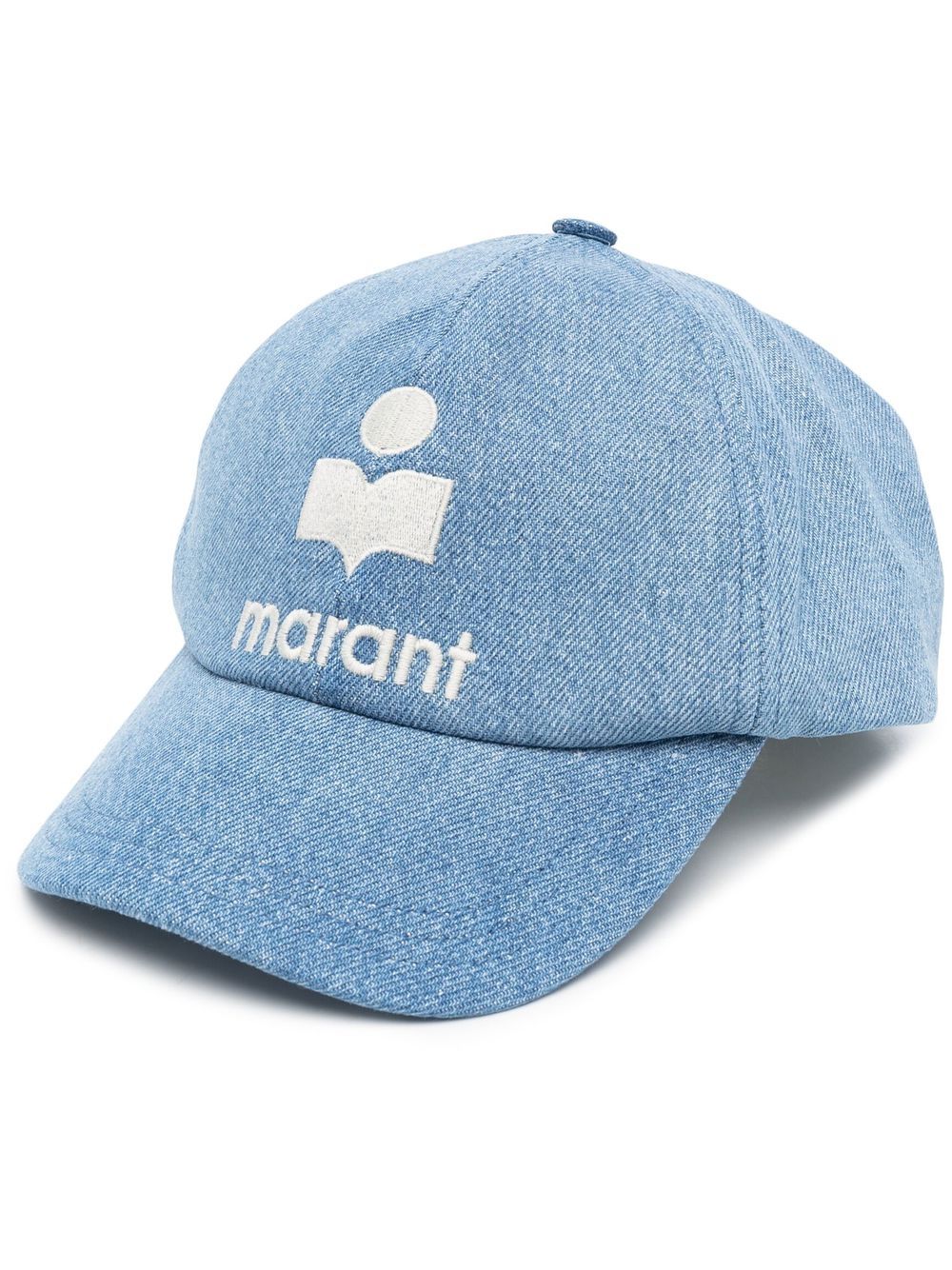 ISABEL MARANT logo刺绣棉棒球帽 - 蓝色