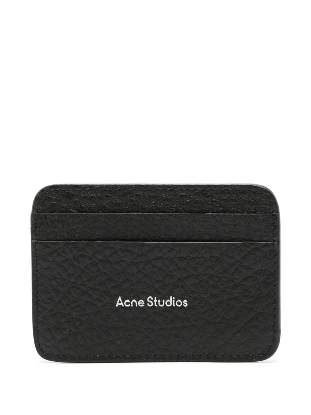 Acne Studios logo印花皮质卡夹 - 黑色