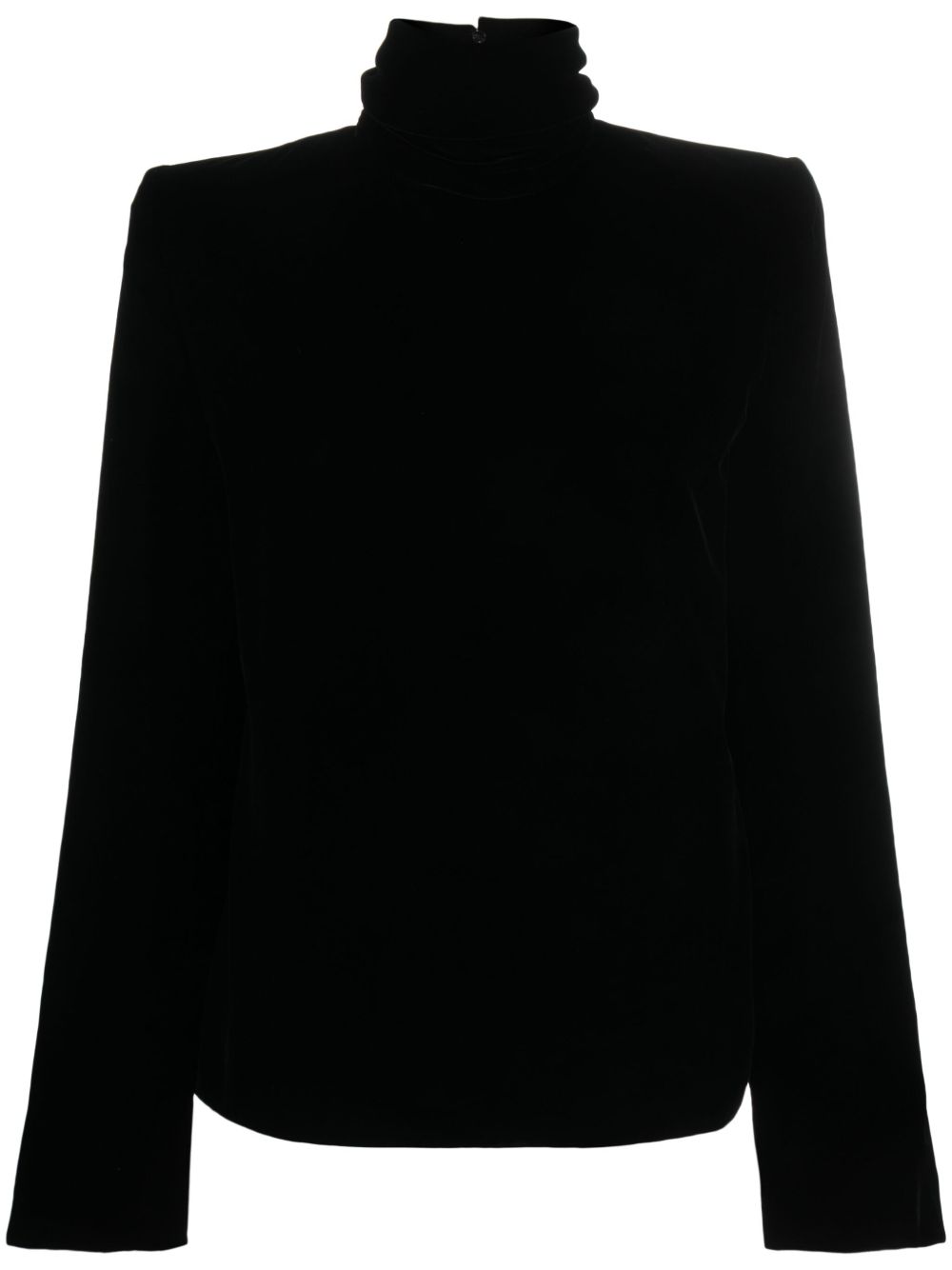 Saint Laurent 丝绒高领罩衫 - 黑色
