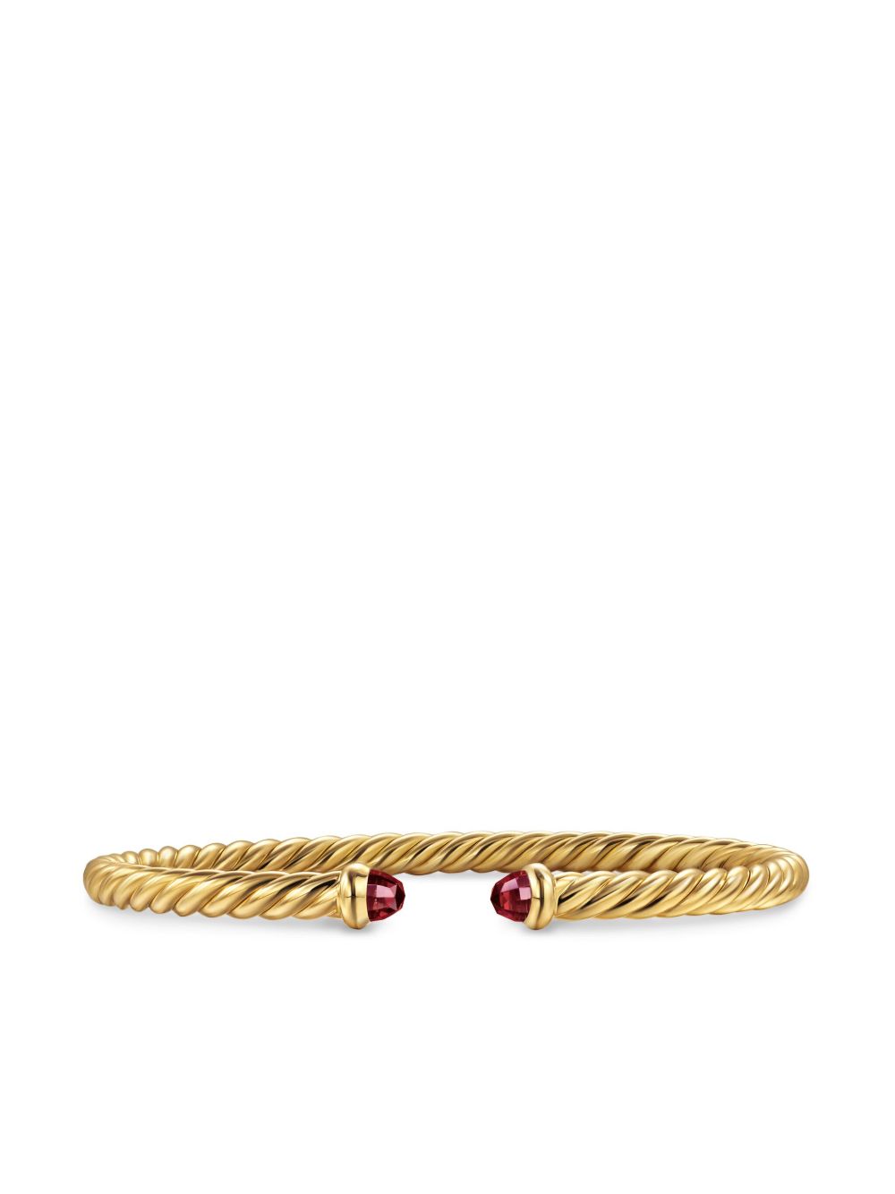 David Yurman 18K黄金 Cablespira 石榴石手镯 - 金色