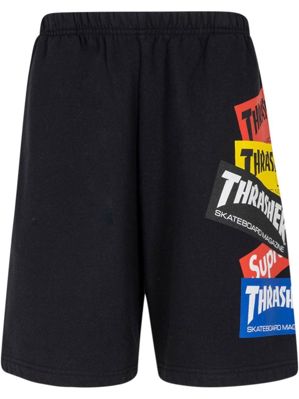 Supreme x Thrasher logo运动短裤 - 黑色