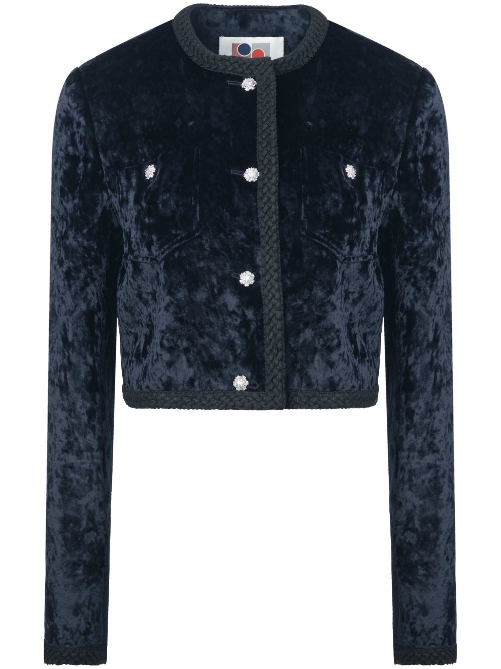 Ports 1961 Ice Floral 丝绒效果夹克 - 蓝色