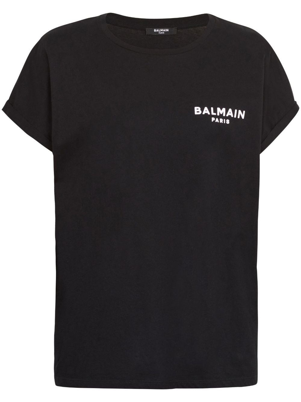 Balmain logo印花棉T恤 - 黑色