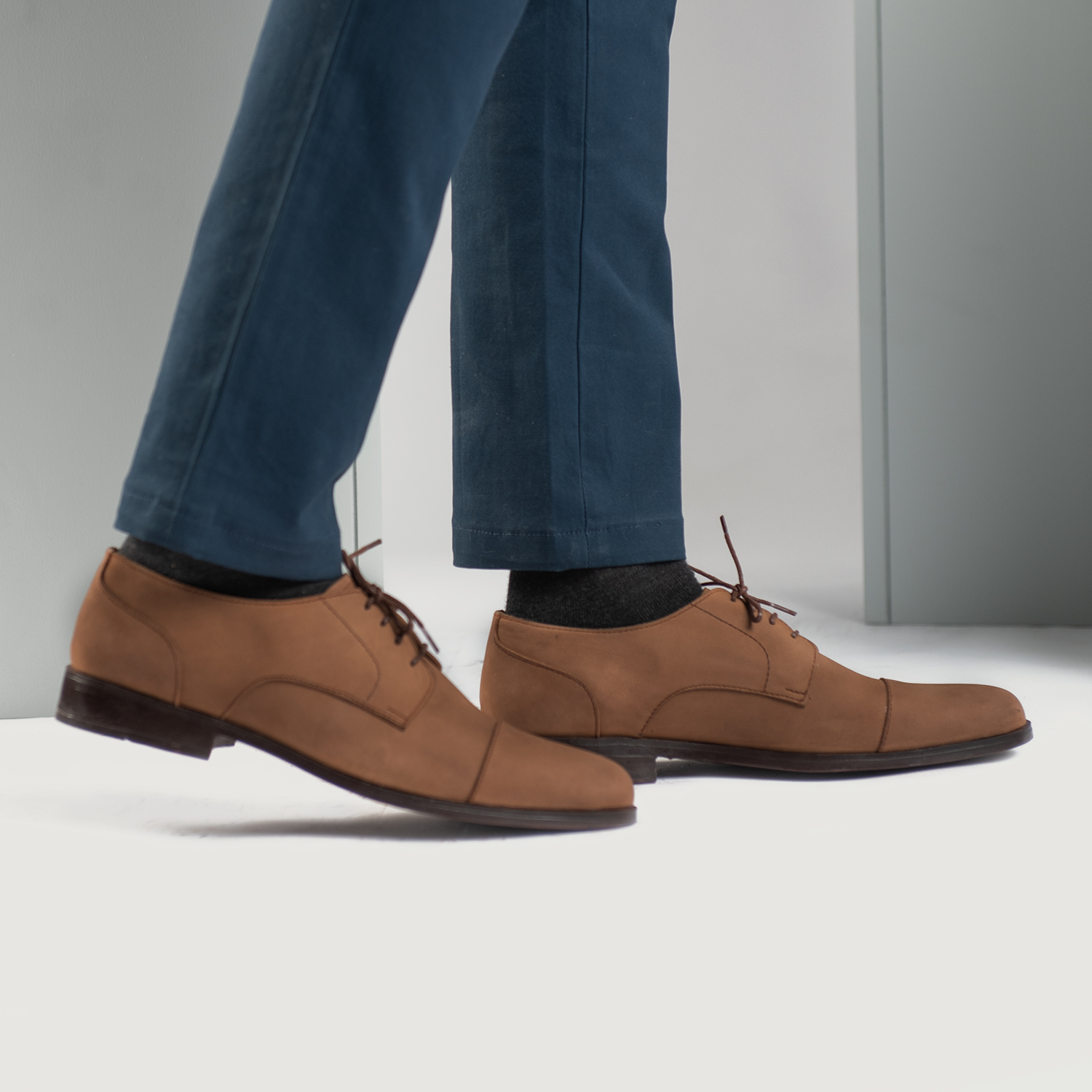 Attorney Derby Brown Nubuck Leather Shoes