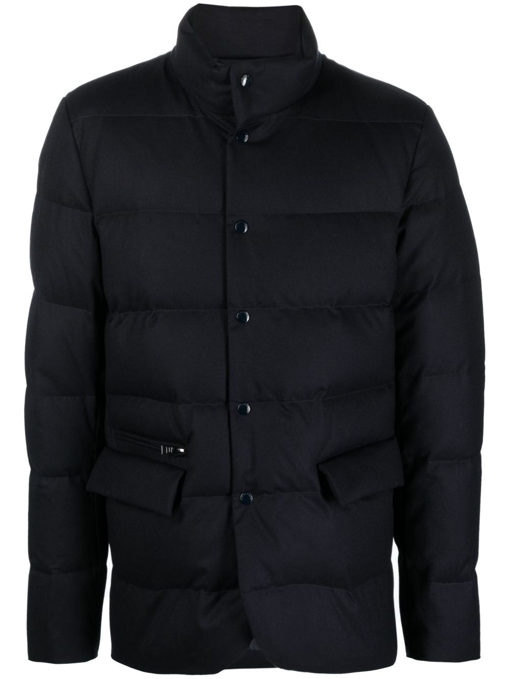 Woolrich 高领摁扣填充夹克 - 蓝色