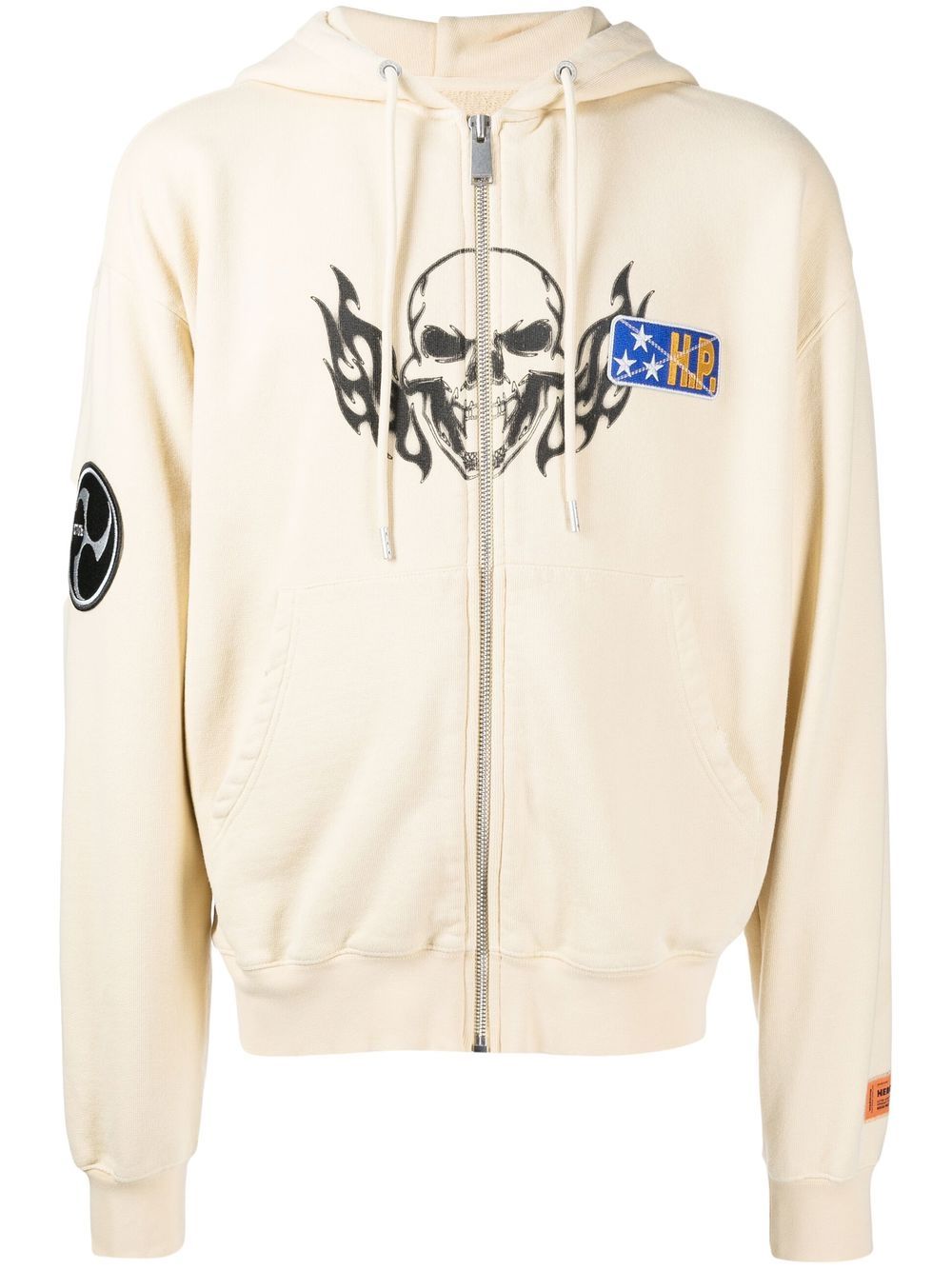 Heron Preston Flaming Skull 拉链开合连帽衫 - 中性色