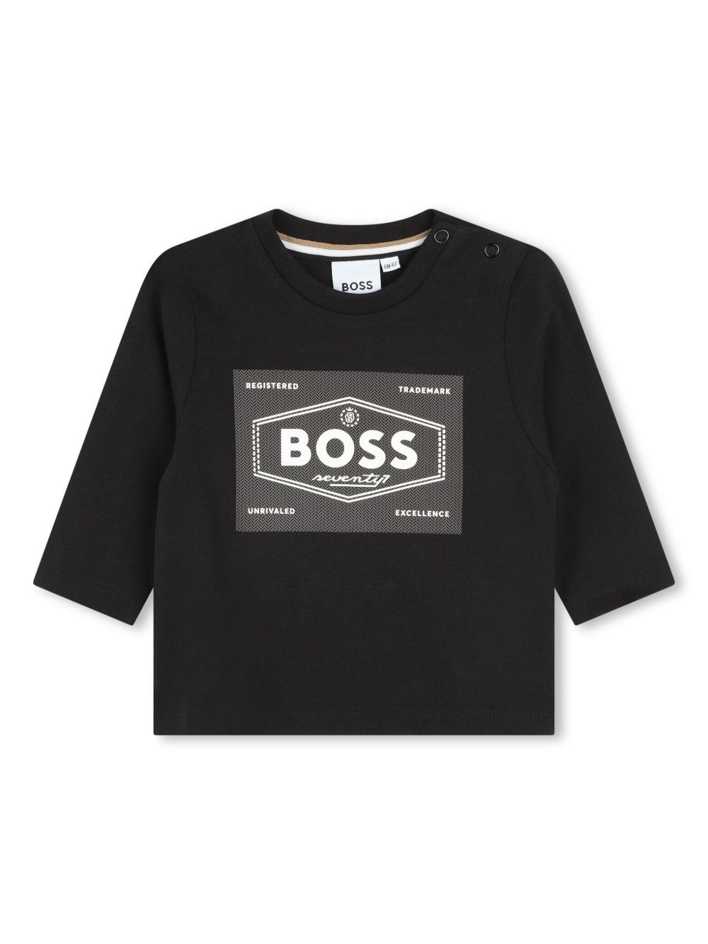 BOSS Kidswear logo印花棉T恤 - 黑色