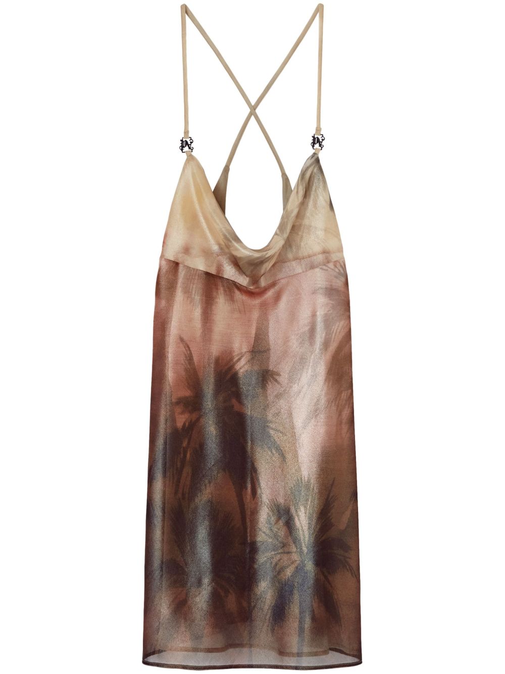 Palm Angels Sunset Palms mini dress - 中性色