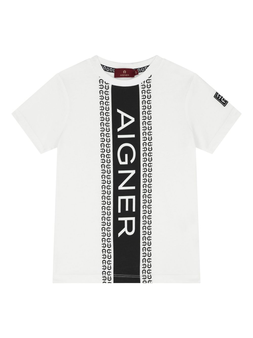 Aigner Kids logo印花棉T恤 - 白色