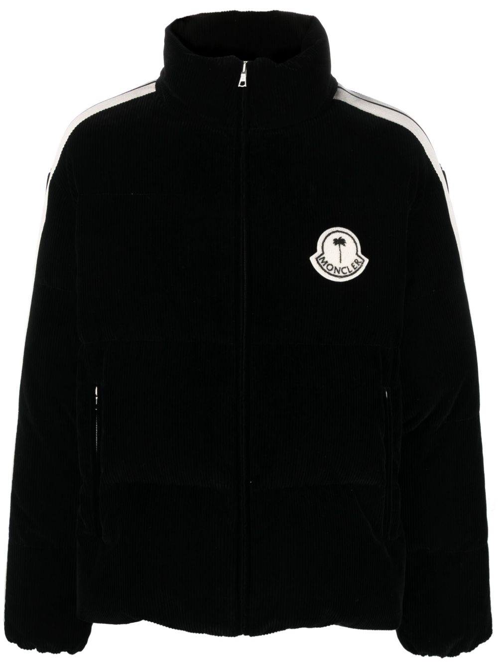 Palm Angels x Moncler x Palm Angels Ramsau 灯芯绒羽绒夹克 - 黑色