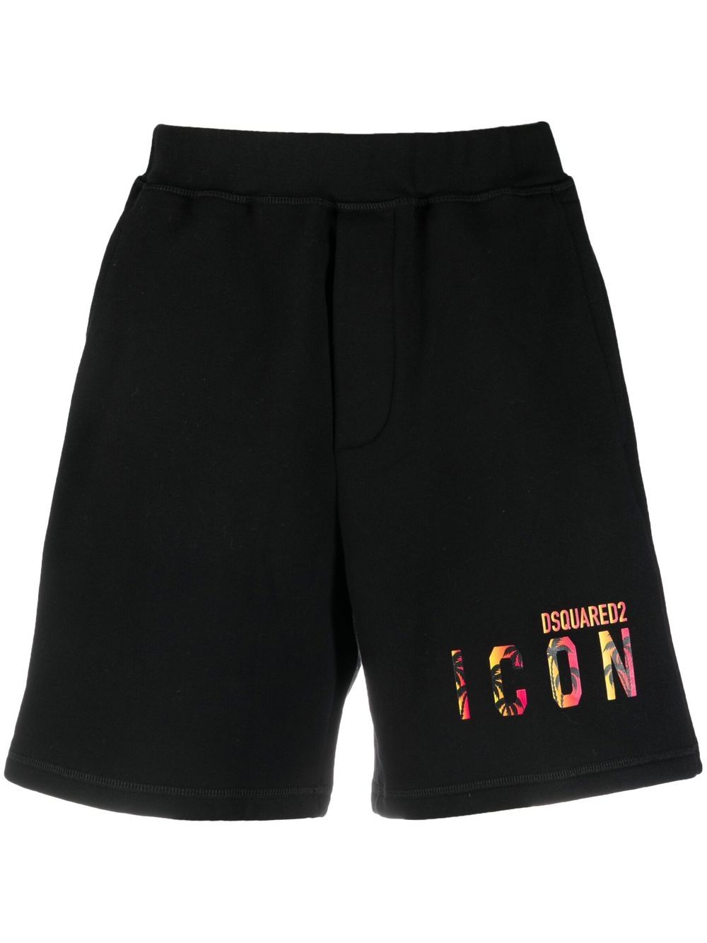 DSQUARED2 Icon logo印花短裤 - 黑色
