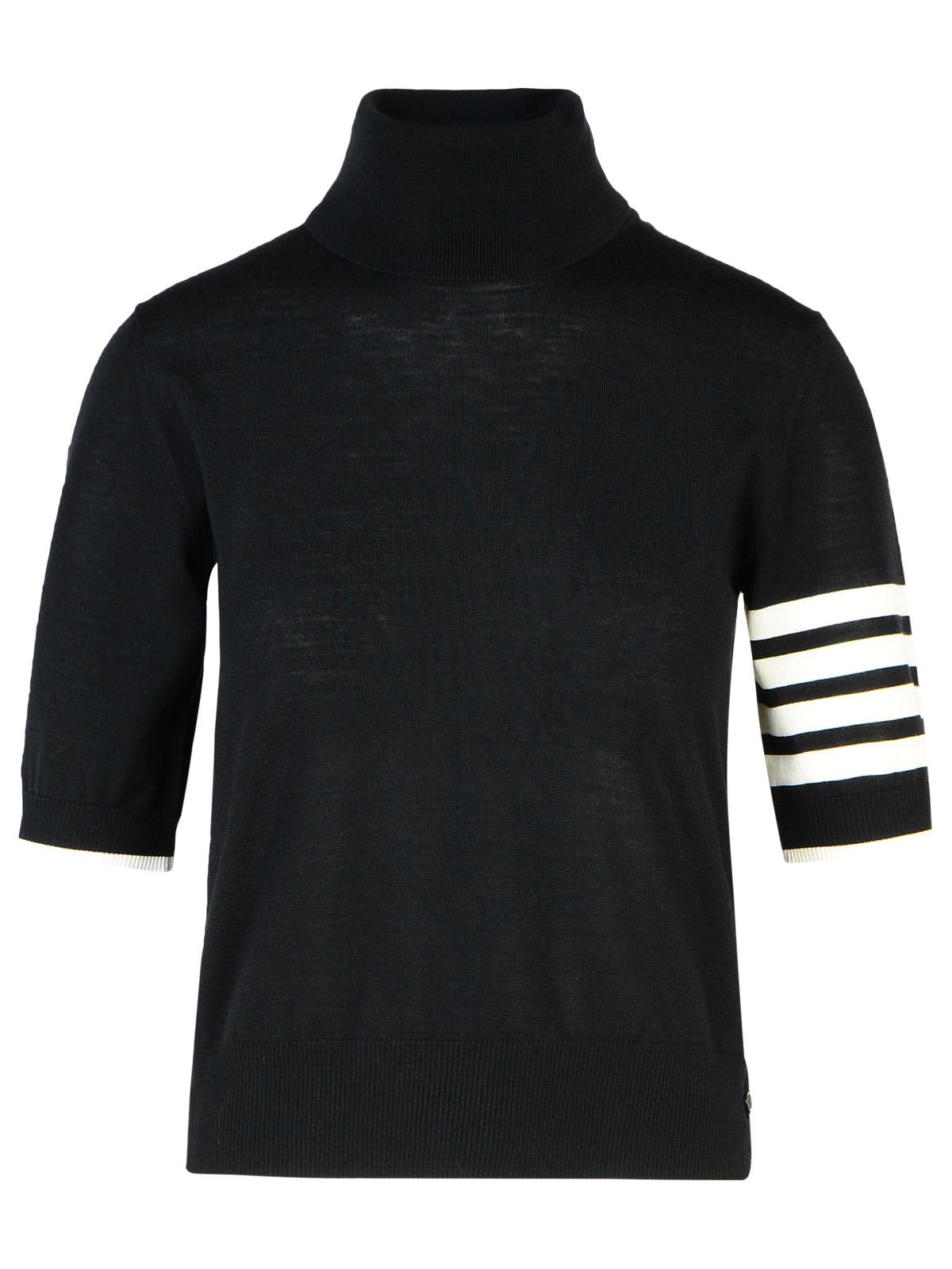 Thom Browne 4-bar Black Wool Turtleneck Sweater