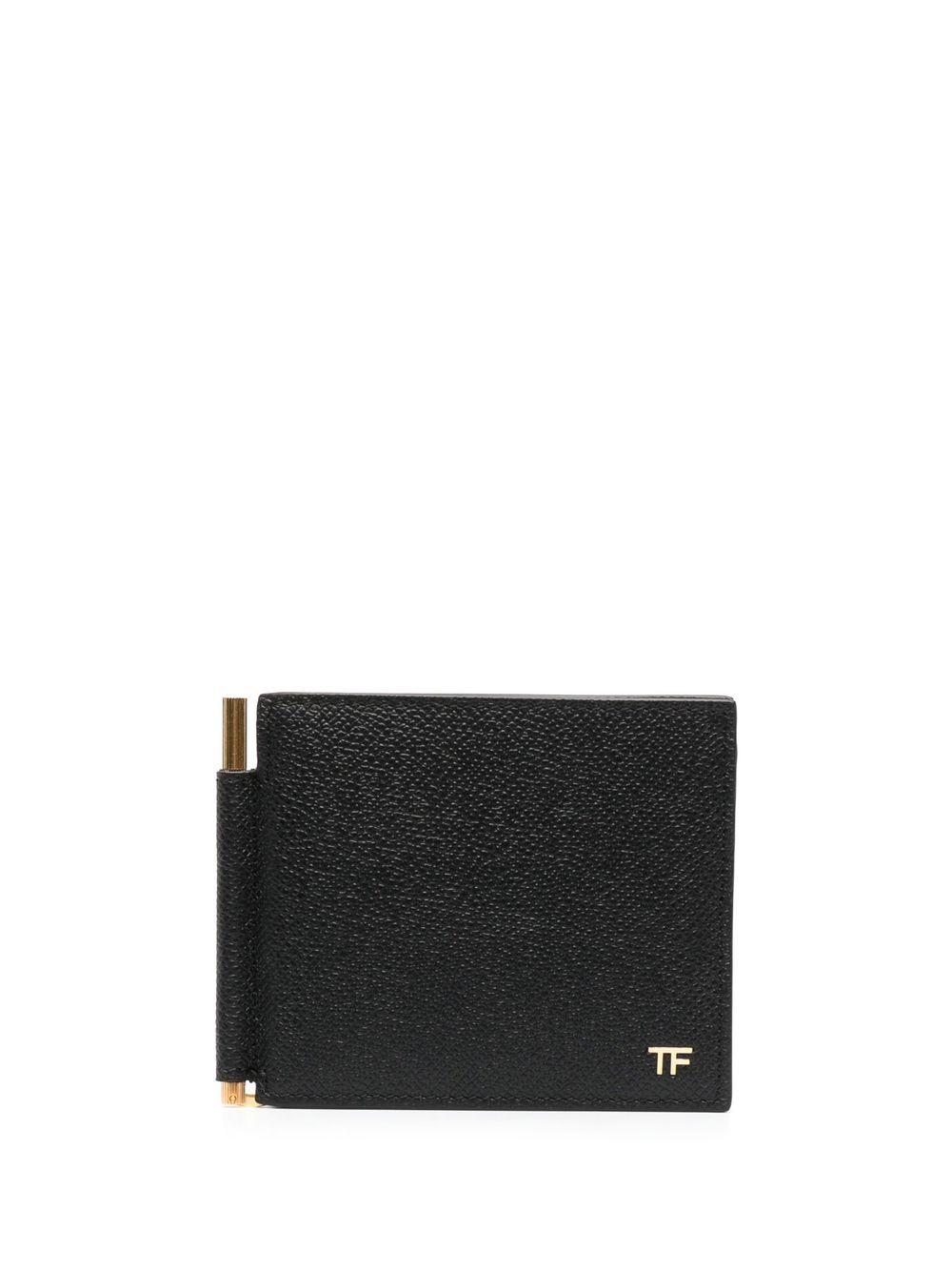 TOM FORD 铰扣皮质对折钱包 - 黑色