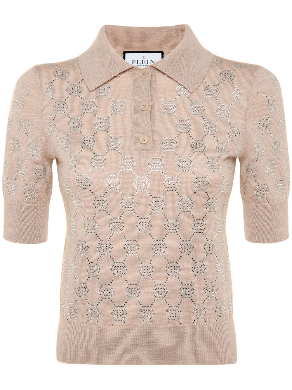 Philipp Plein 经典logo针织polo领上衣 - 中性色