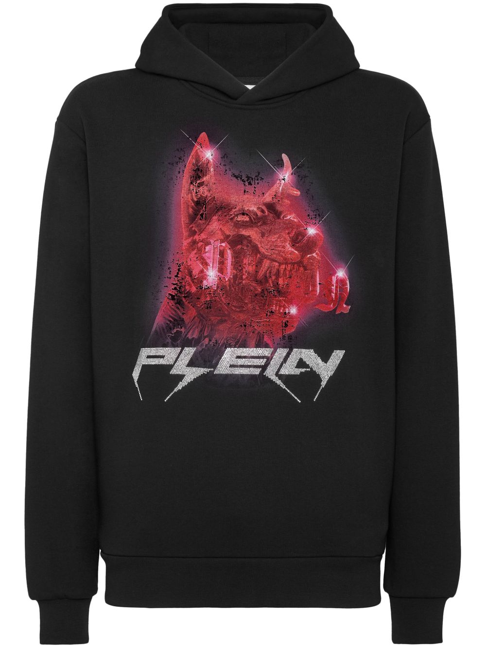 Philipp Plein 标贴棉连帽衫 - 黑色