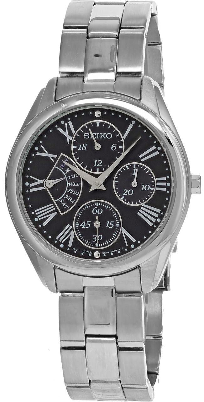 SEIKO Quartz 35MM Black Dial SS Women's Watch SRL049P1