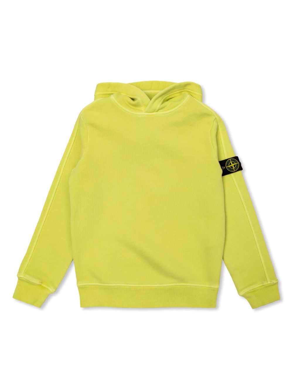 Stone Island Junior 标贴棉连帽衫 - 绿色