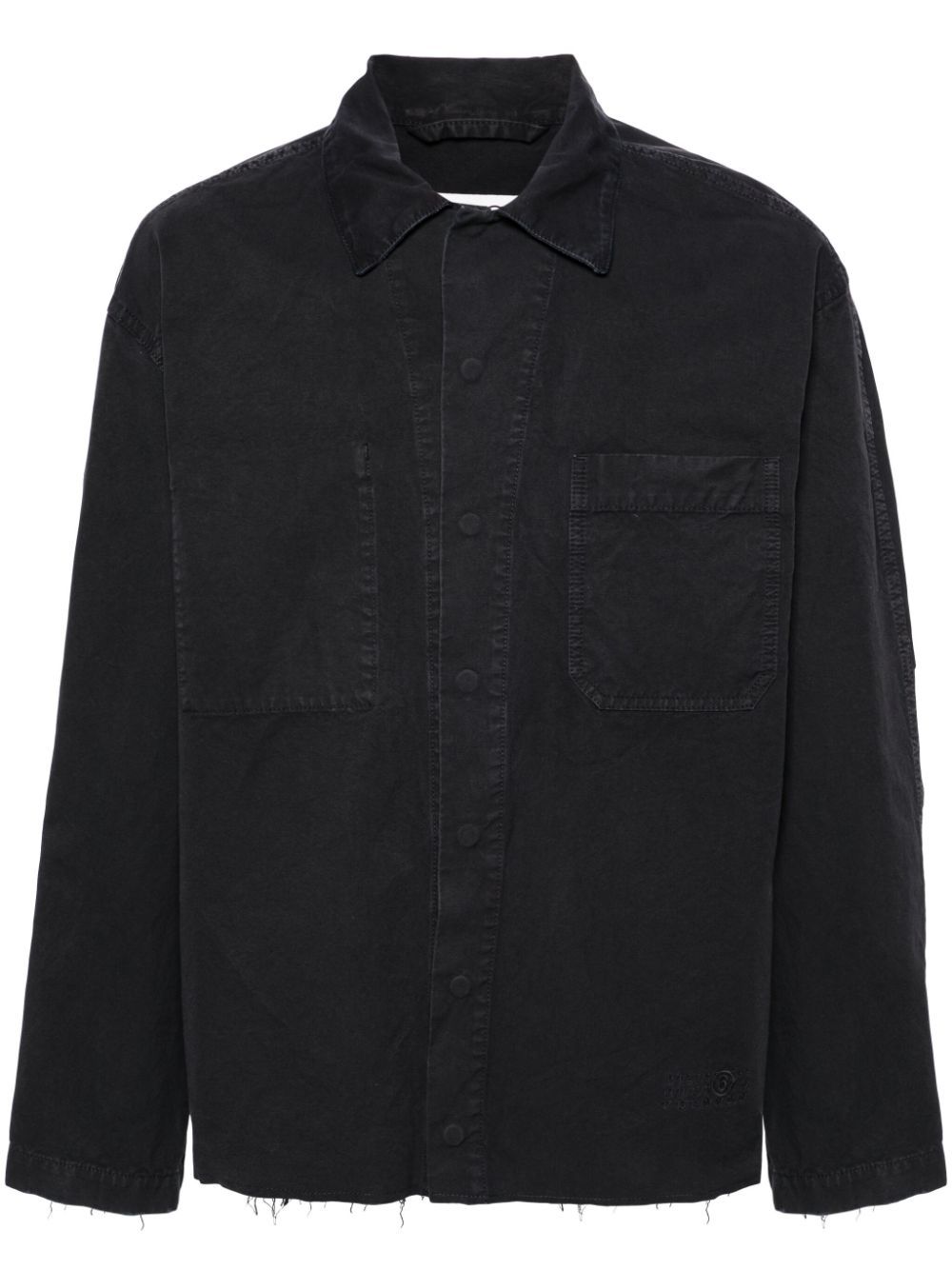 MM6 Maison Margiela 毛边下摆衬衫式夹克 - 蓝色