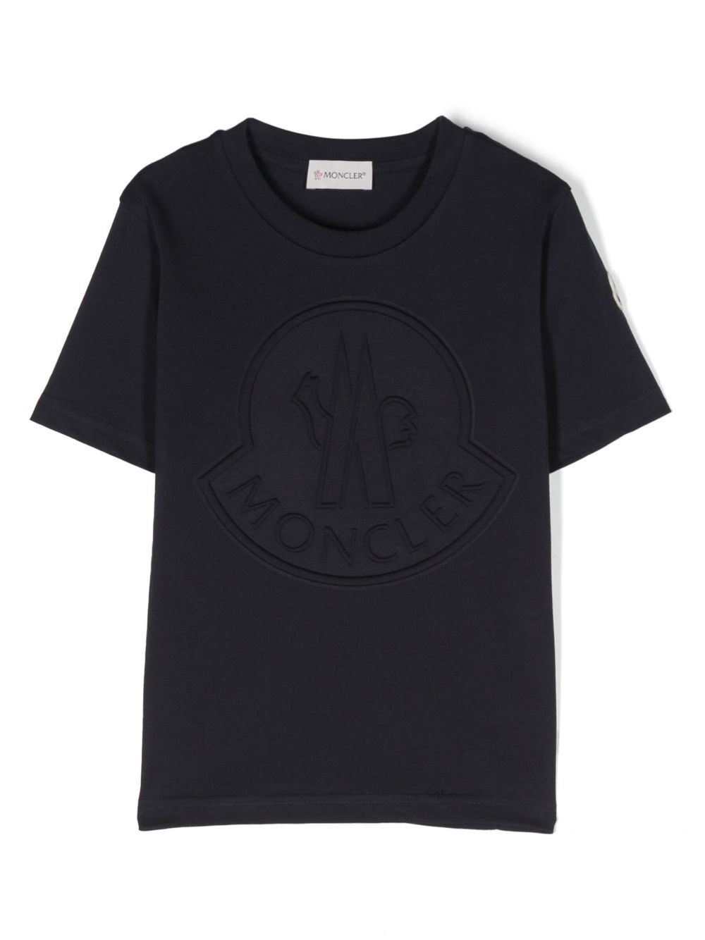 Moncler Enfant logo压纹棉T恤 - 蓝色
