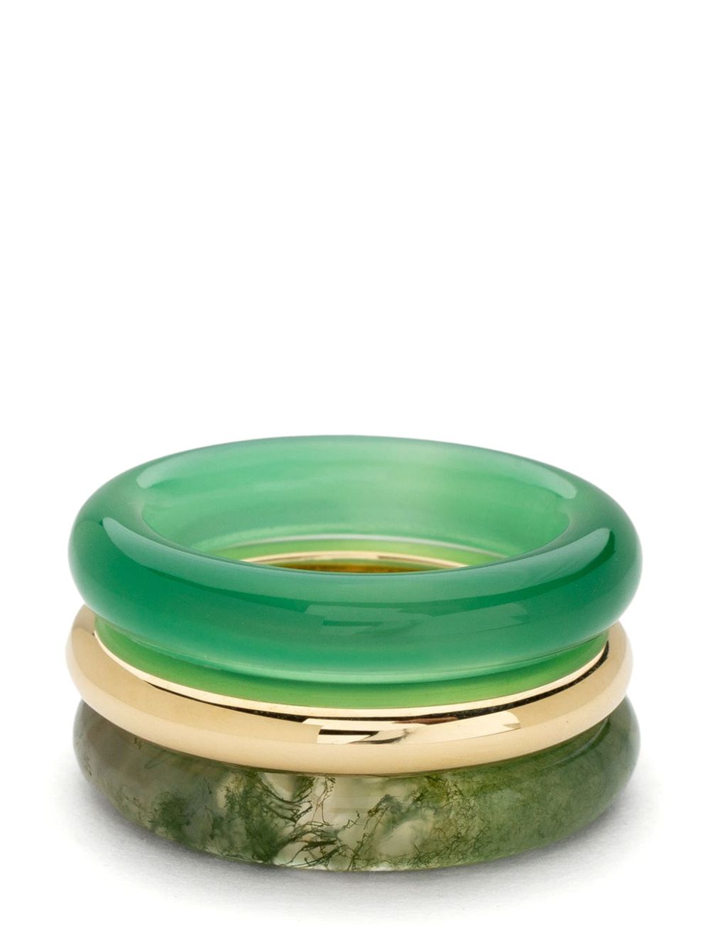 By Pariah Trilogy Stack ring - 绿色