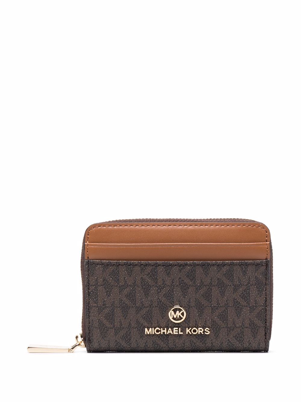 Michael Kors jet-set 小号logo钱包 - 褐色
