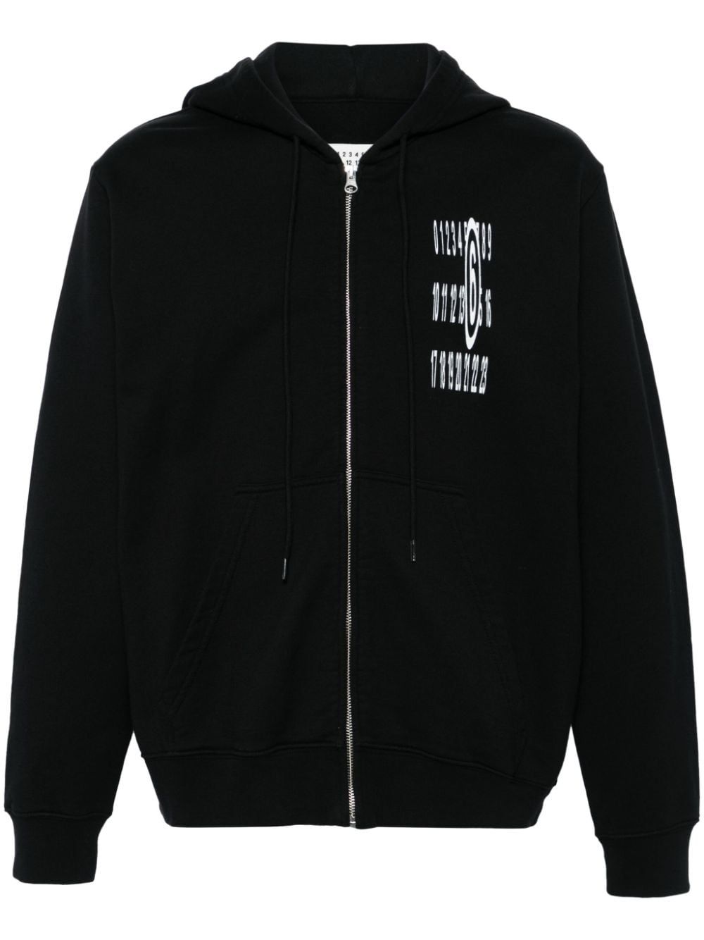 MM6 Maison Margiela 数字印花棉连帽衫 - 黑色