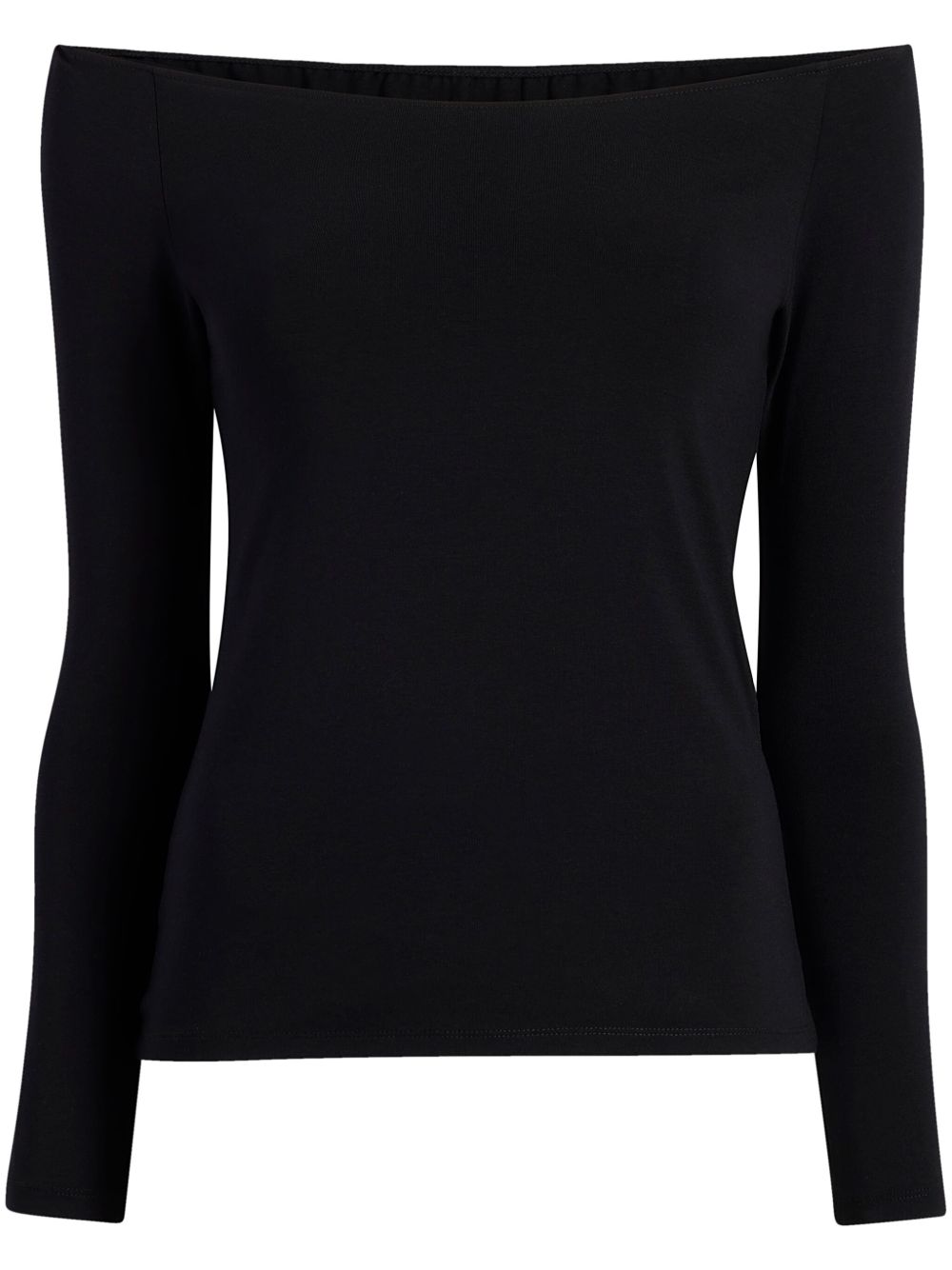 Another Tomorrow Leotard 一字领上衣 - 黑色