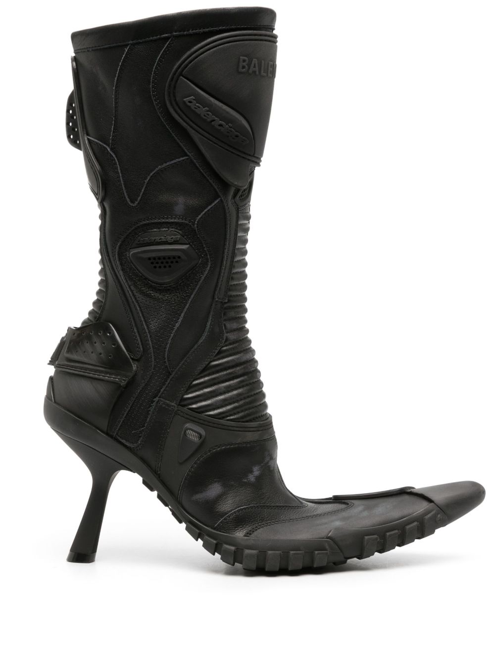 Balenciaga Biker 高跟皮靴 - 黑色