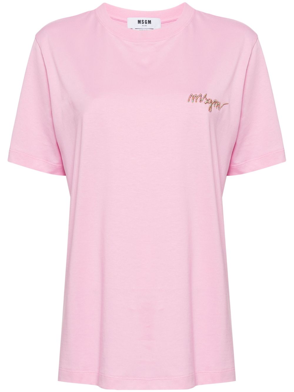 MSGM 刺绣棉T恤 - 粉色
