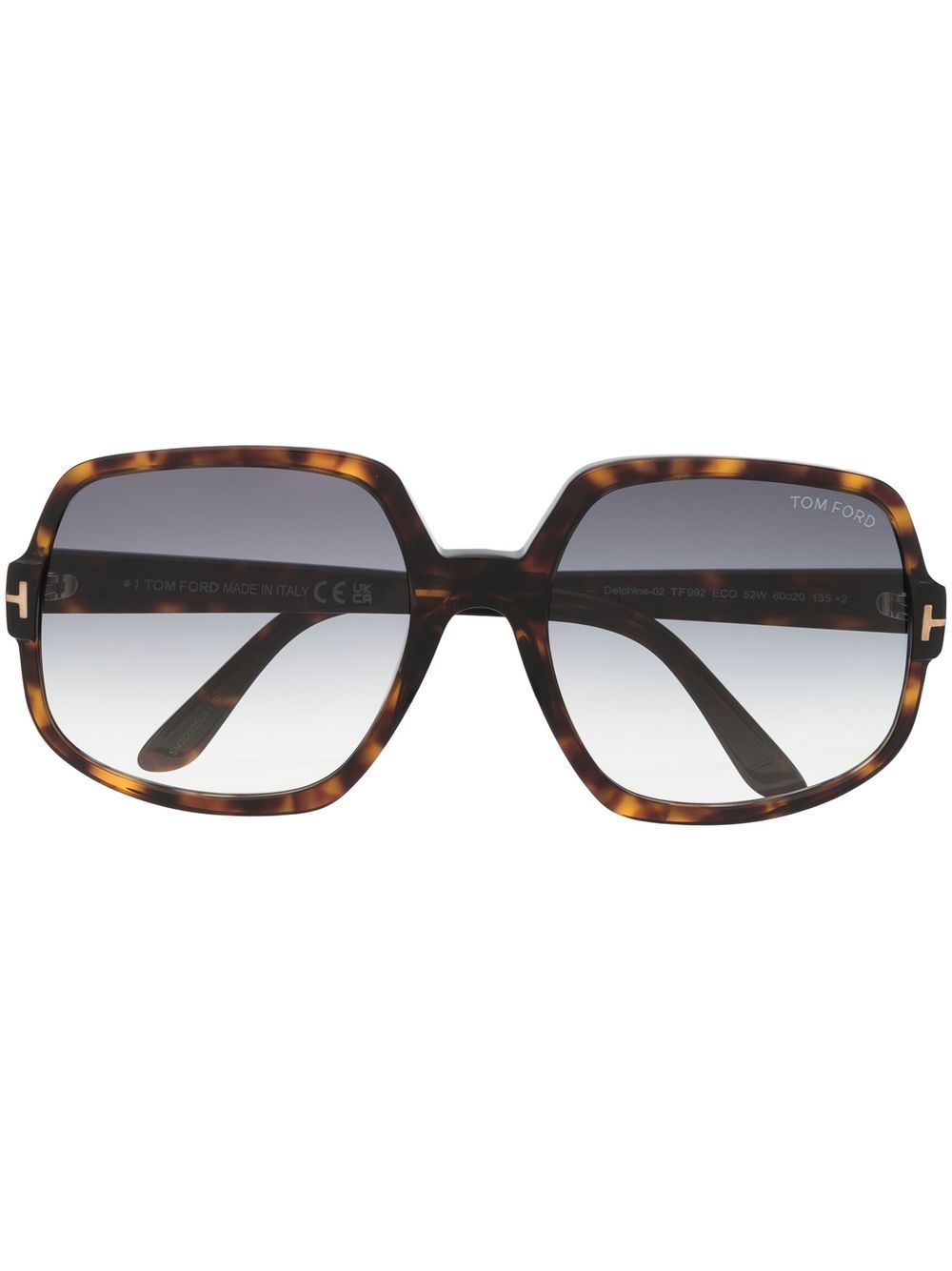 TOM FORD Eyewear 超大框太阳眼镜 - 褐色