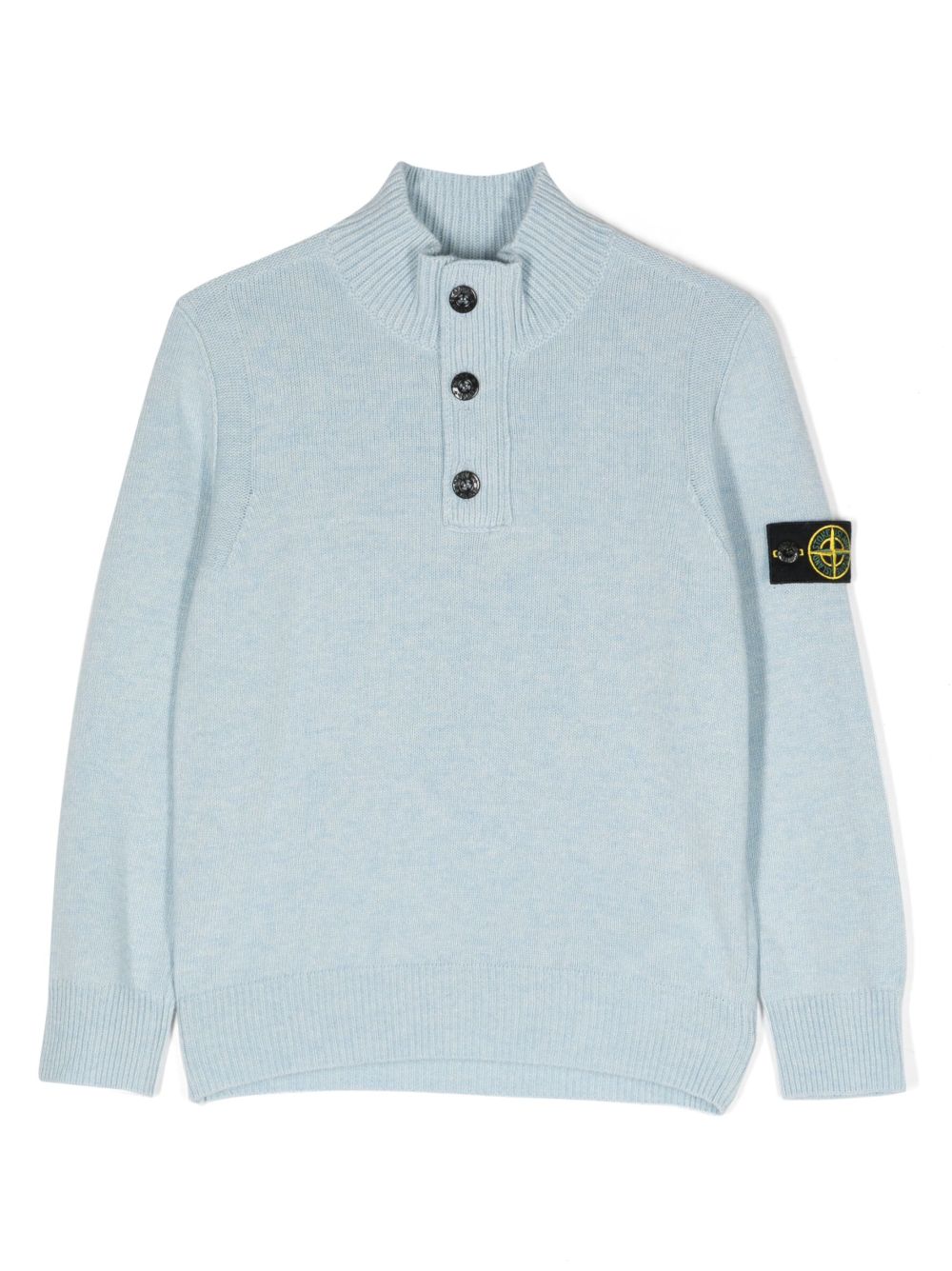 Stone Island Junior 罗盘图案针织上衣 - 蓝色