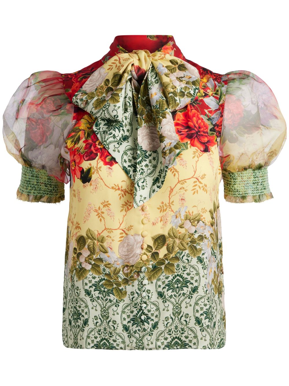 alice + olivia Brentley 花卉印花罩衫 - 红色