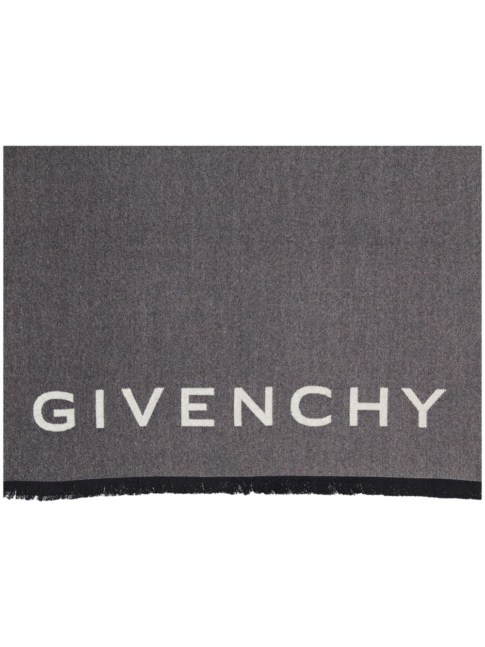 Givenchy logo围巾 - 灰色